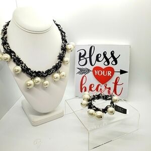 Inc new pearls set necklace‎ and bracelet Macy’s